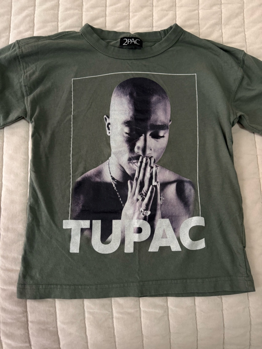 Cotton On Kids Olive Green 2Pac Collab Graphic Tee